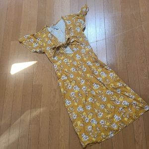 Yireh mustard yellow floral dress